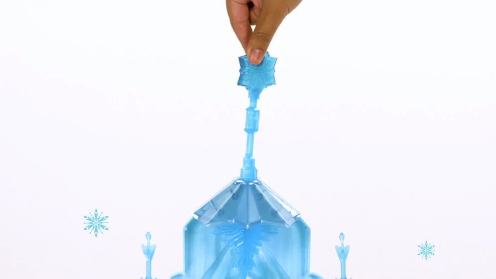 thumbnail video image 2 of Open Box Disney Frozen Elsa's Frozen Ice Palace Castle Playset with Olaf, 5 Play Areas & 21 Accessories, 2 of 7