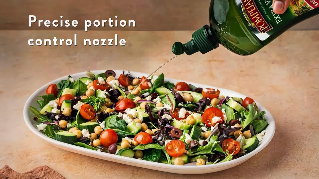 thumbnail video image 2 of (6 pack) Pompeian Smooth Extra Virgin Olive Oil Squeeze - 25.4 fl oz, 2 of 17