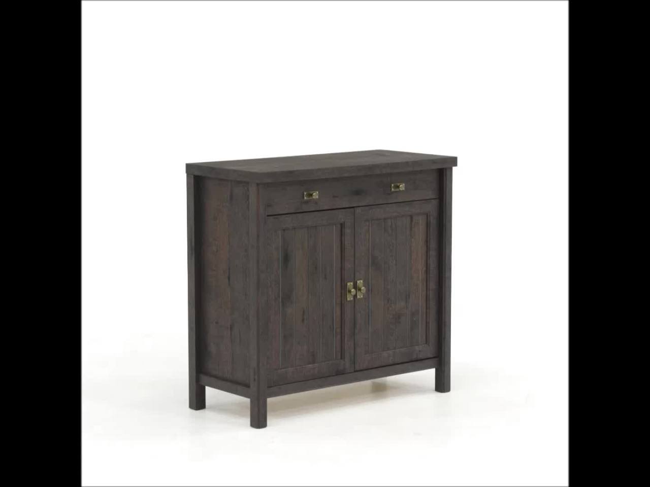 thumbnail video image 2 of Sauder Costa Library Base Cabinet, Coffee Oak Finish, 2 of 13