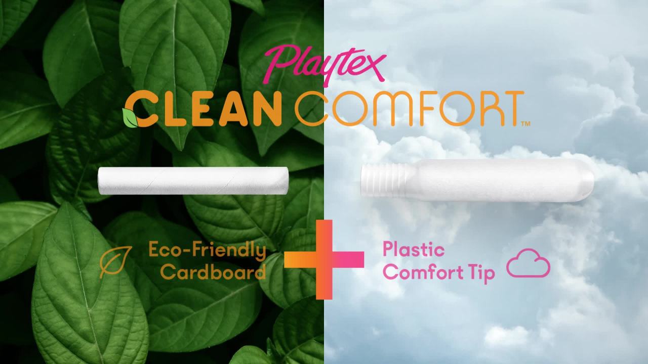 thumbnail video image 2 of Playtex Clean Comfort Organic Cotton Tampons, Super Absorbency, Unscented, 30 Ct, 2 of 10