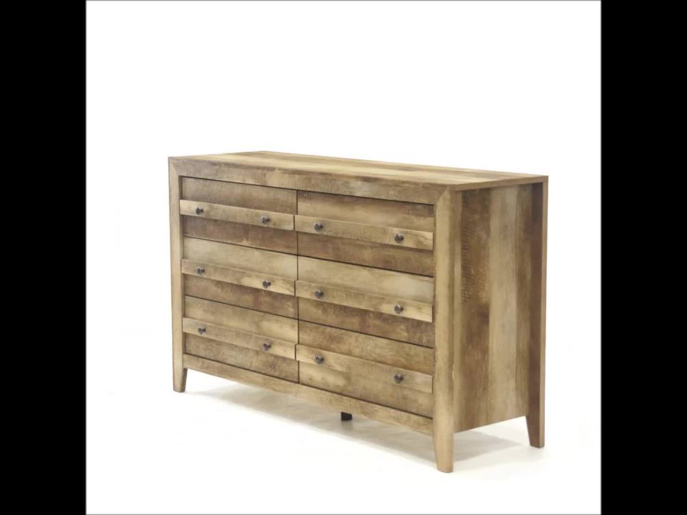 Sauder Dakota Pass 6Drawer Dresser, Craftsman Oak Finish
