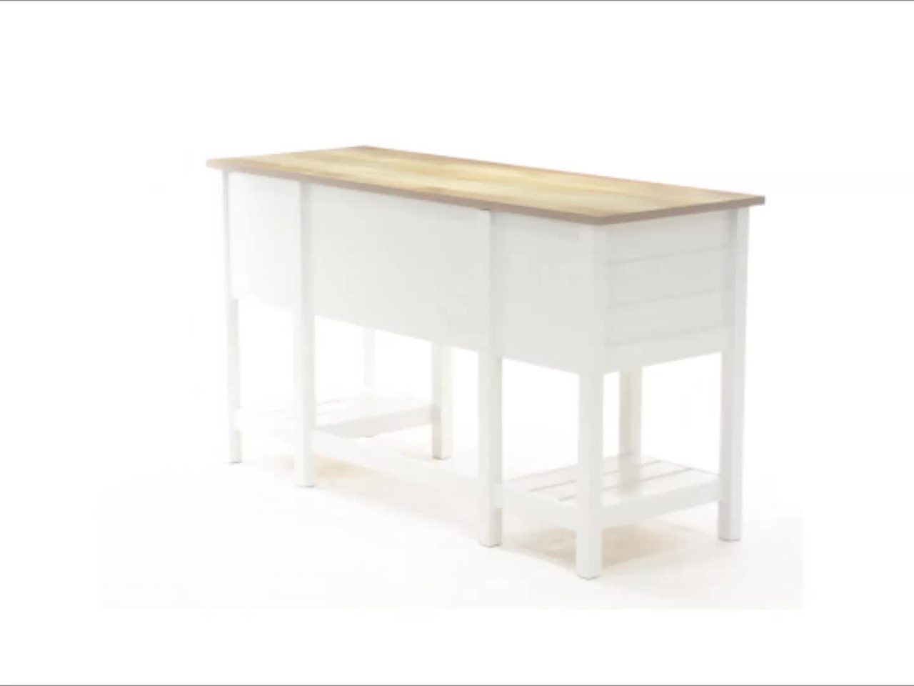 thumbnail video image 2 of Sauder Cottage Road Computer Desk, Soft White Finish, 2 of 14