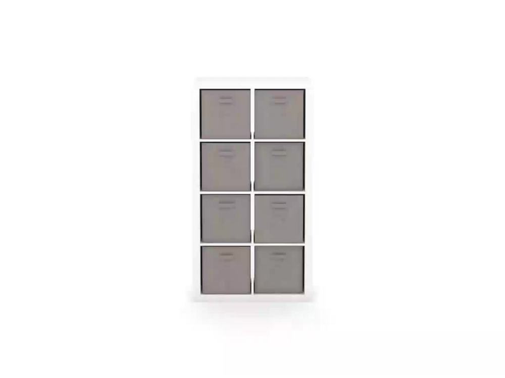 Sauder Stowaway Cube Storage 8Cube Organizer with Fabric Bins, White