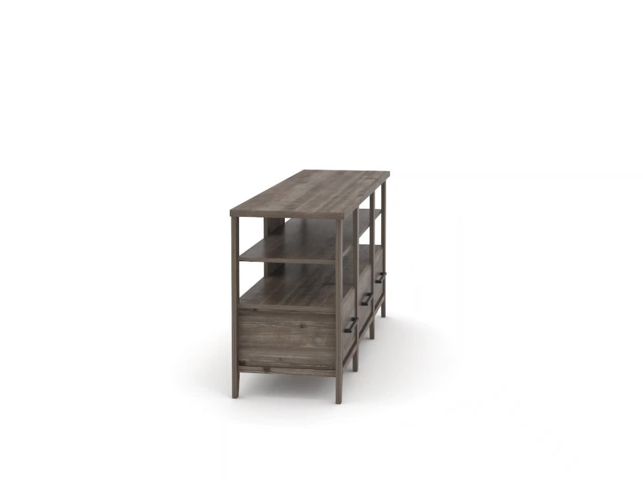 thumbnail video image 2 of Sauder Summit Station TV Stand with Storage for TVs up to 60", Pebble Pine Finish, 2 of 12