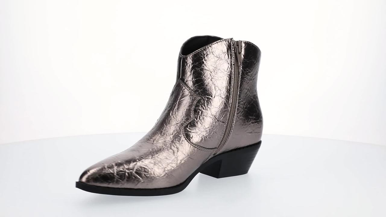 thumbnail video image 2 of Journee Womens Taliah Western Low Cut Pointed Toe Cuban Heel Comfort Ankle Booties, Widths Available, 2 of 9