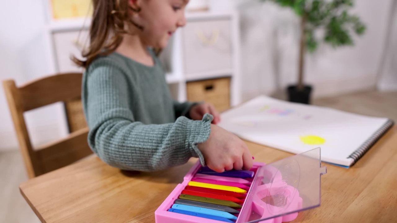 thumbnail video image 2 of Melissa & Doug Princess Crayon Set - 12 Colors, 2 of 10