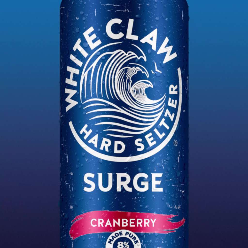 thumbnail video image 2 of White Claw Surge Hard Seltzer Cranberry, 19.2 fl oz Can, 8% ABV, 2 of 8