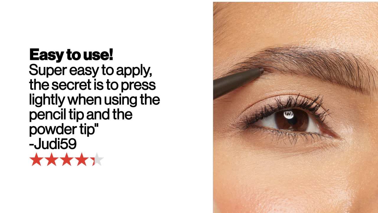 thumbnail video image 7 of Revlon ColorStay Waterproof Brow Creator, 2-in-1 Eyebrow Pencil & Powder, 600 Blonde, 0.003 oz, 7 of 7