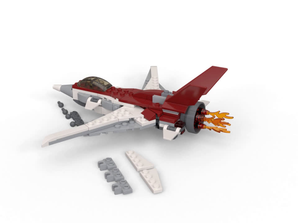 LEGO Creator 3in1 Futuristic Flyer STEM Jet Plane Building Set 31086 - image 2 of 8