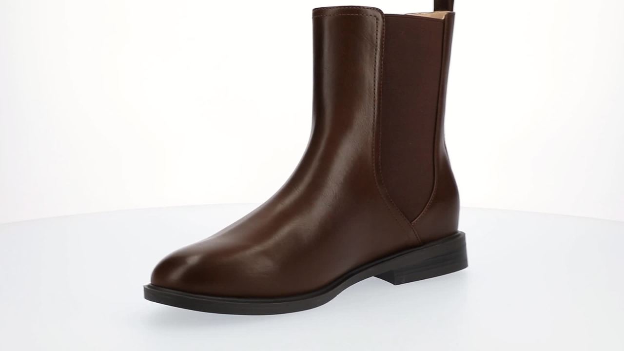 thumbnail video image 2 of Journee Violet Almond Toe Block Heel Comfort Chelsea Boots, 2 of 10