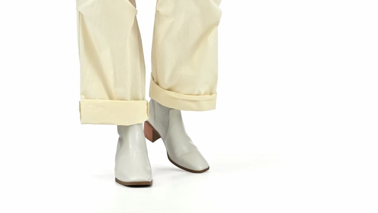 thumbnail video image 2 of Journee Womens Harlowe Chelsea Knit and Vegan Leather Booties, Widths Available, 2 of 10