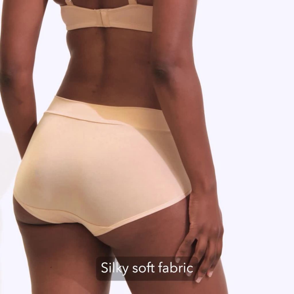 thumbnail video image 2 of Vanity Fair Radiant Women's Silky Stretch Brief Underwear - V-Front Waist, Comfort Stretch, 3-Pack, Sizes S-5XL, 2 of 14