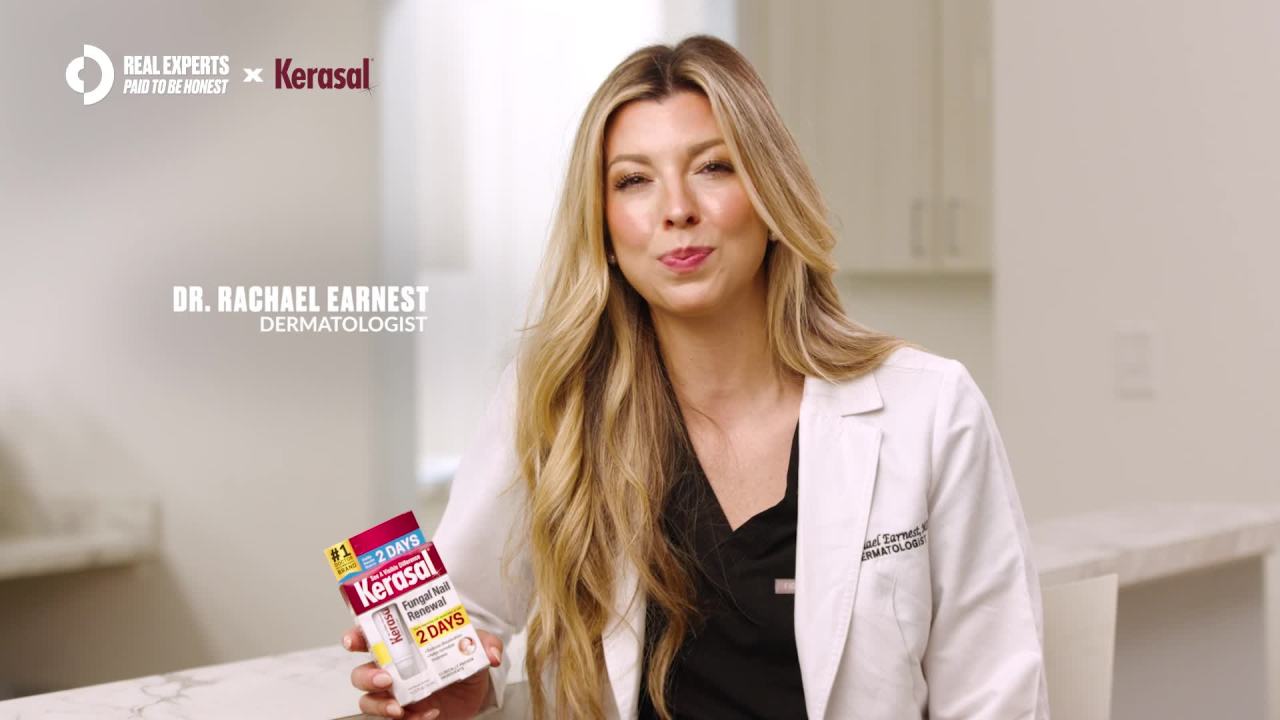 thumbnail video image 3 of Kerasal Nail Fungus Extra Strength | Restorative Nail Repair for Damaged Nails, 0.33 fl oz, 3 of 9