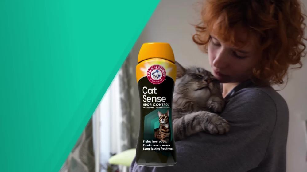 thumbnail video image 2 of (6 pack) ARM & HAMMER Cat Sense Odor Control Cat-Approved Litter Deodorizer, Long-Lasting Scented Freshener Additive, Works with Most Litter, 24 Oz, 2 of 14