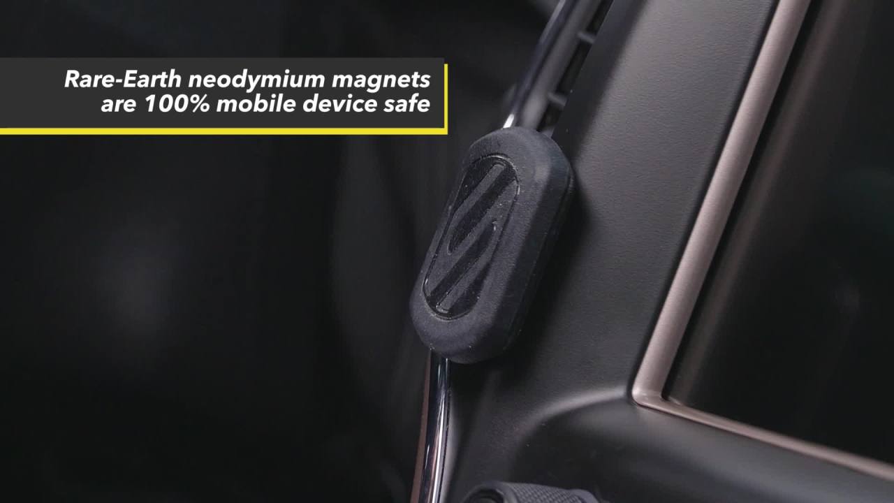 thumbnail video image 2 of Scosche MAGFMI MagicMOUNT Magnetic 360° Swivel Mount for Dash, Window or Flat Surfaces Black, 2 of 8