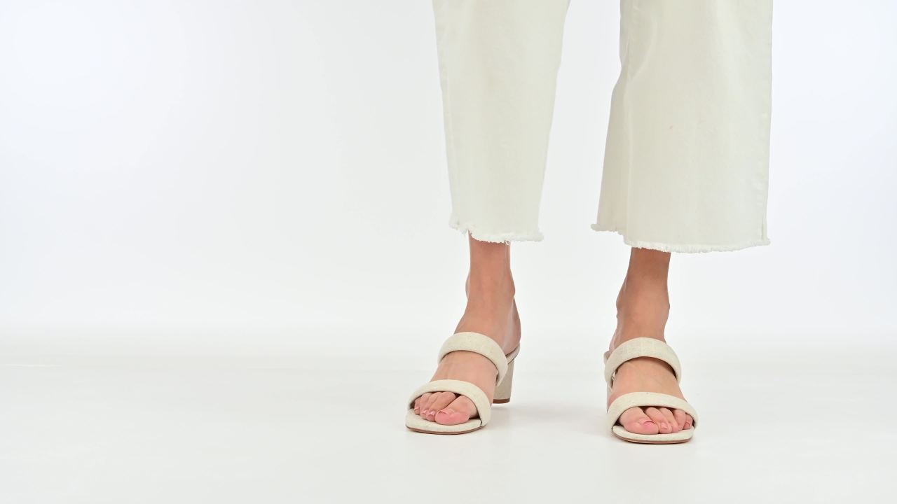 thumbnail video image 2 of Journee Womens Aniko Double Strap Slip On Dress Sandals, 2 of 10