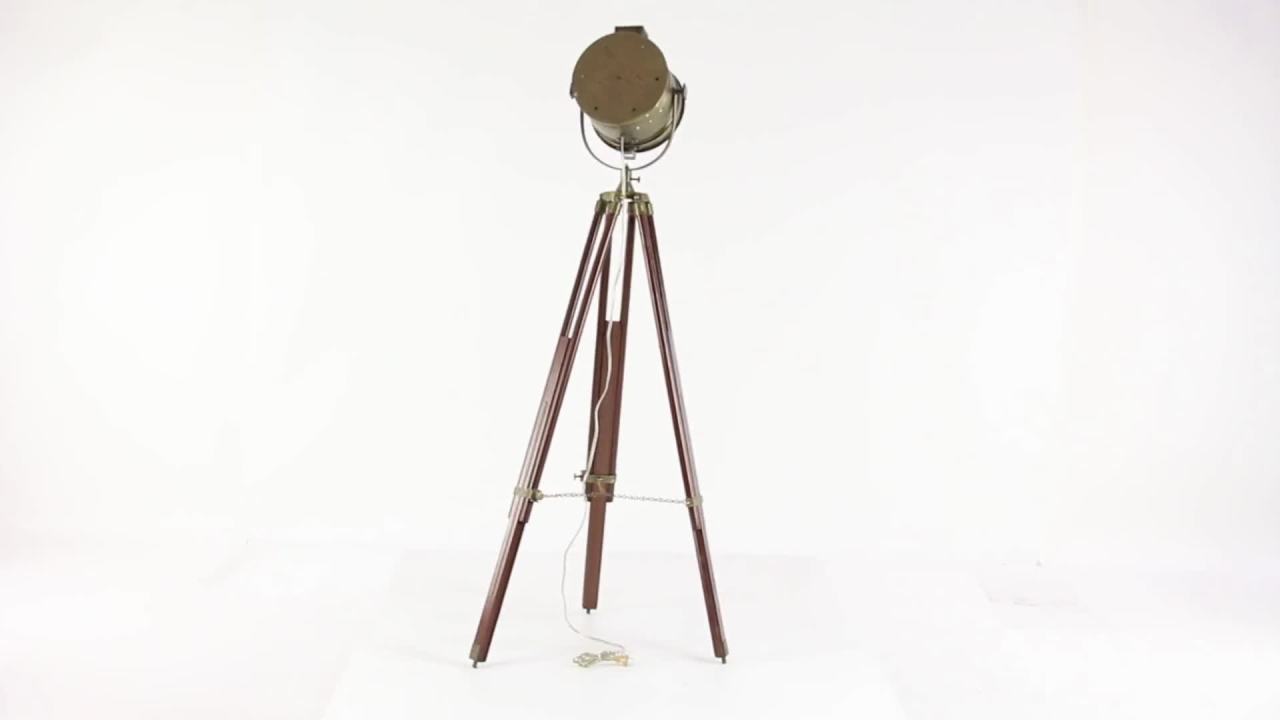 DecMode 71" Spotlight Brown Floor Lamp with Brass Metal Shade