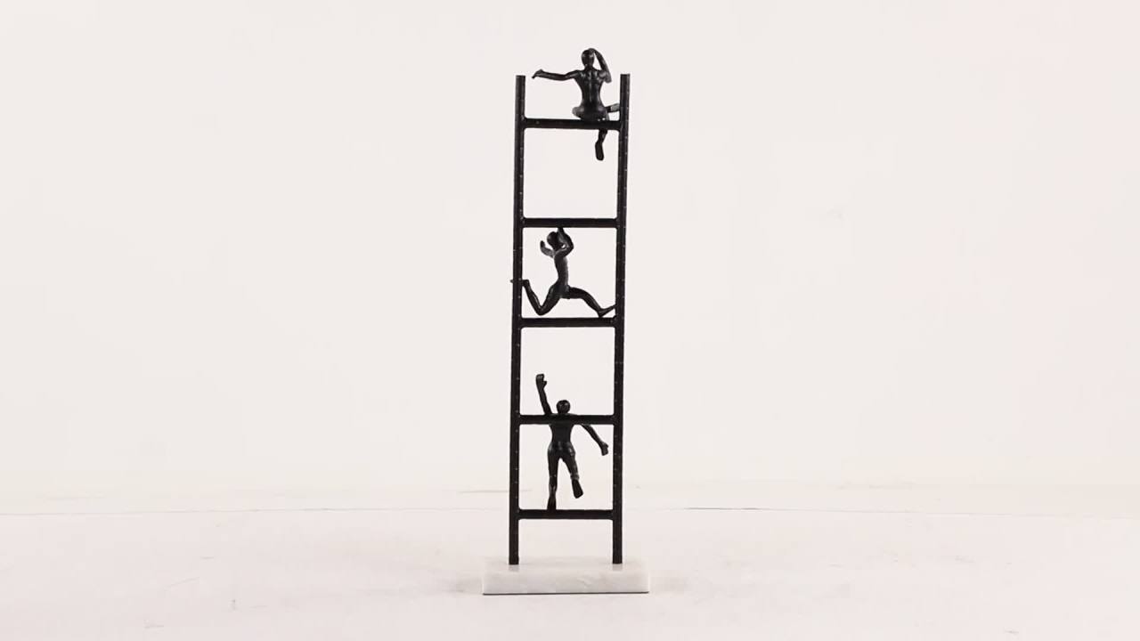 thumbnail video image 2 of DecMode 8"W, 26"H Metal Contemporary Geometric Sculpture, Black, 2 of 8