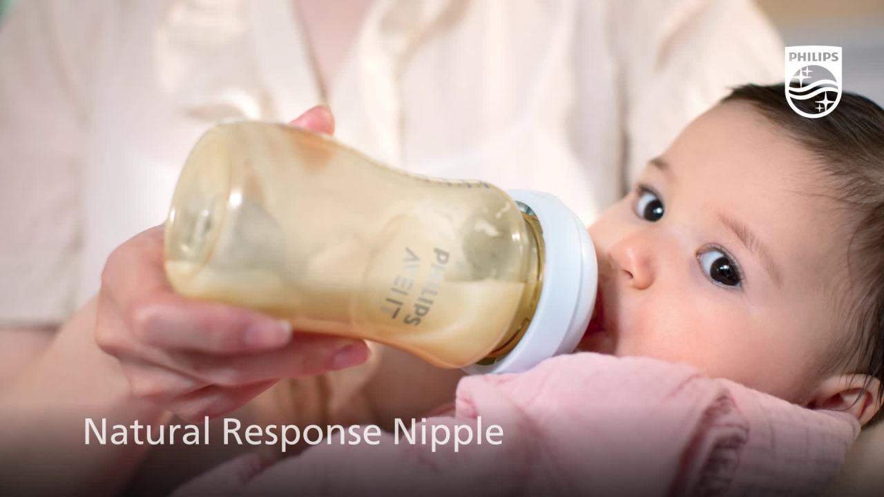 thumbnail video image 2 of Philips Avent Ppsu Natural Baby Bottles - with Medium Flow Nipples (Flow 3), 9oz, 2-Pack, SCY943/12, 2 of 15