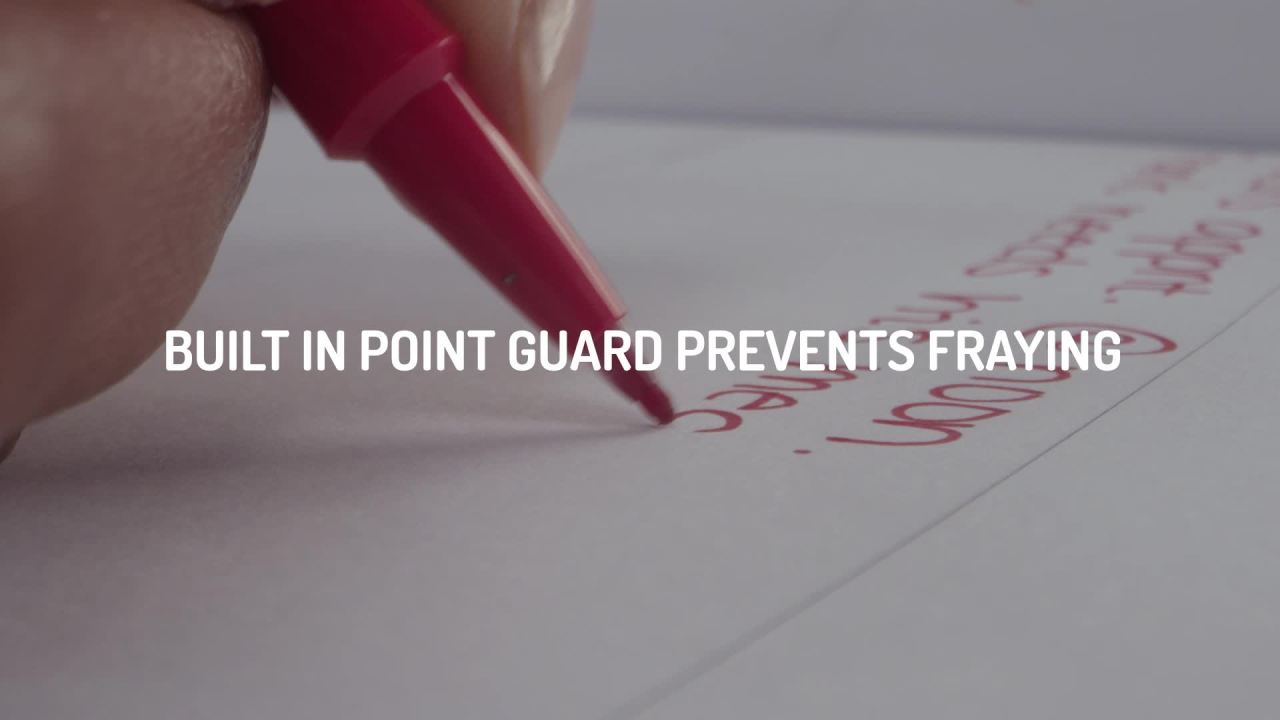 thumbnail video image 2 of Paper Mate Flair Felt Tip Pens, Medium Point (0.7mm), Assorted Colors, 12 Count, 2 of 9