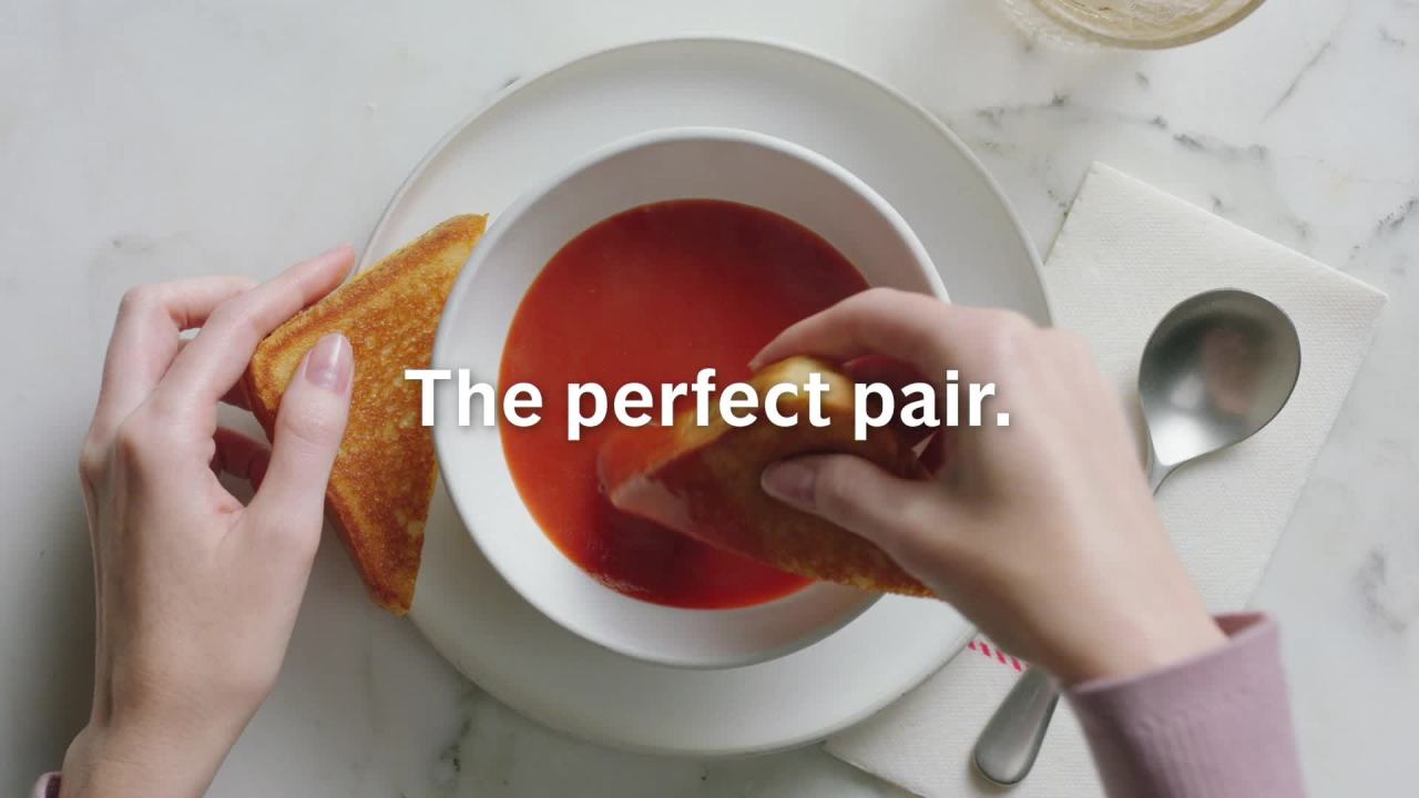 thumbnail video image 2 of (6 pack) Campbell's Condensed Grilled Cheese & Tomato Soup, 10.75 oz Can, 2 of 15