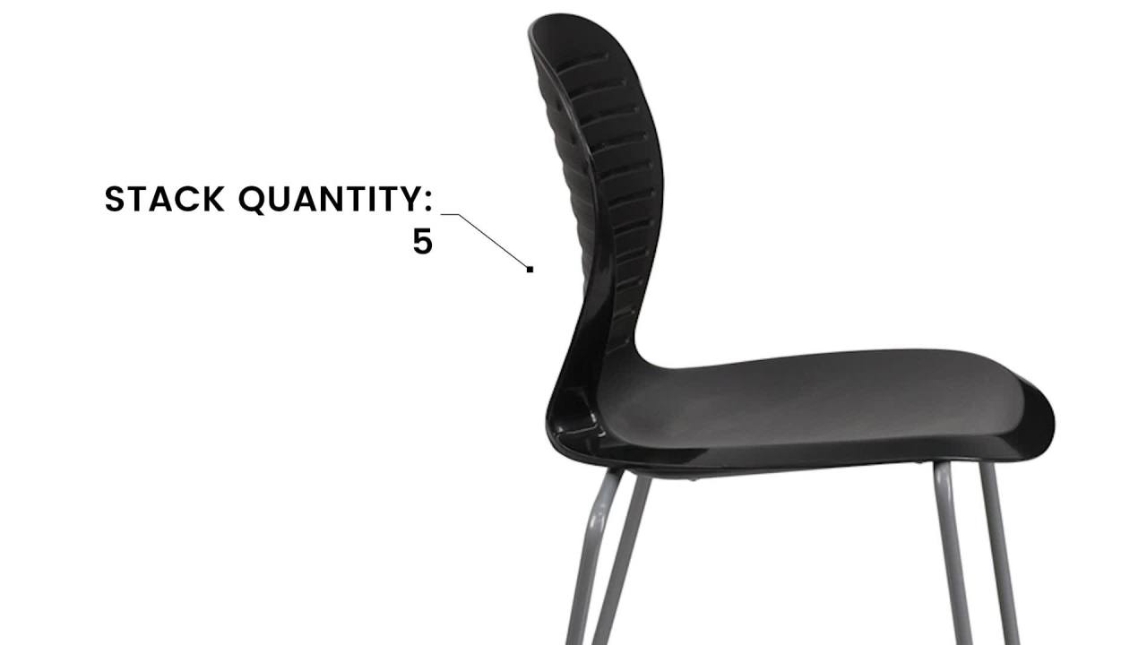 thumbnail video image 2 of Flash Furniture HERCULES Series 551 lb. Capacity White Stack Chair, 2 of 8