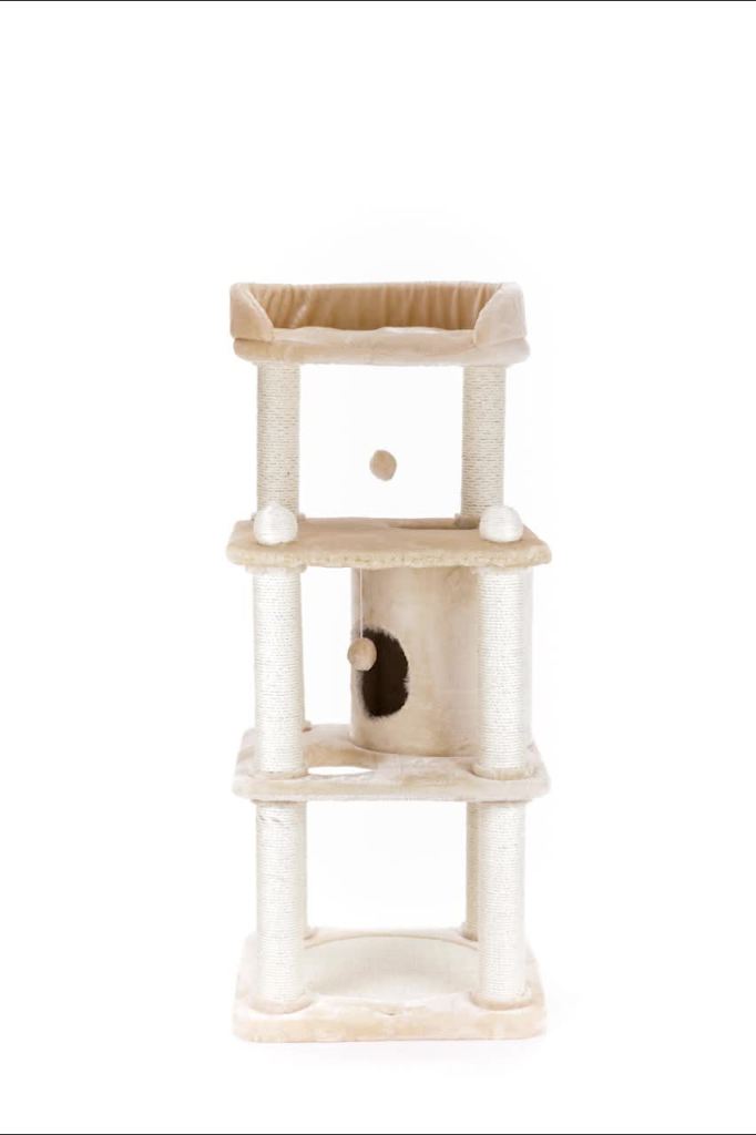 thumbnail video image 2 of TRIXIE 55 in. Cat Tree Belinda, Beige, 2 of 3