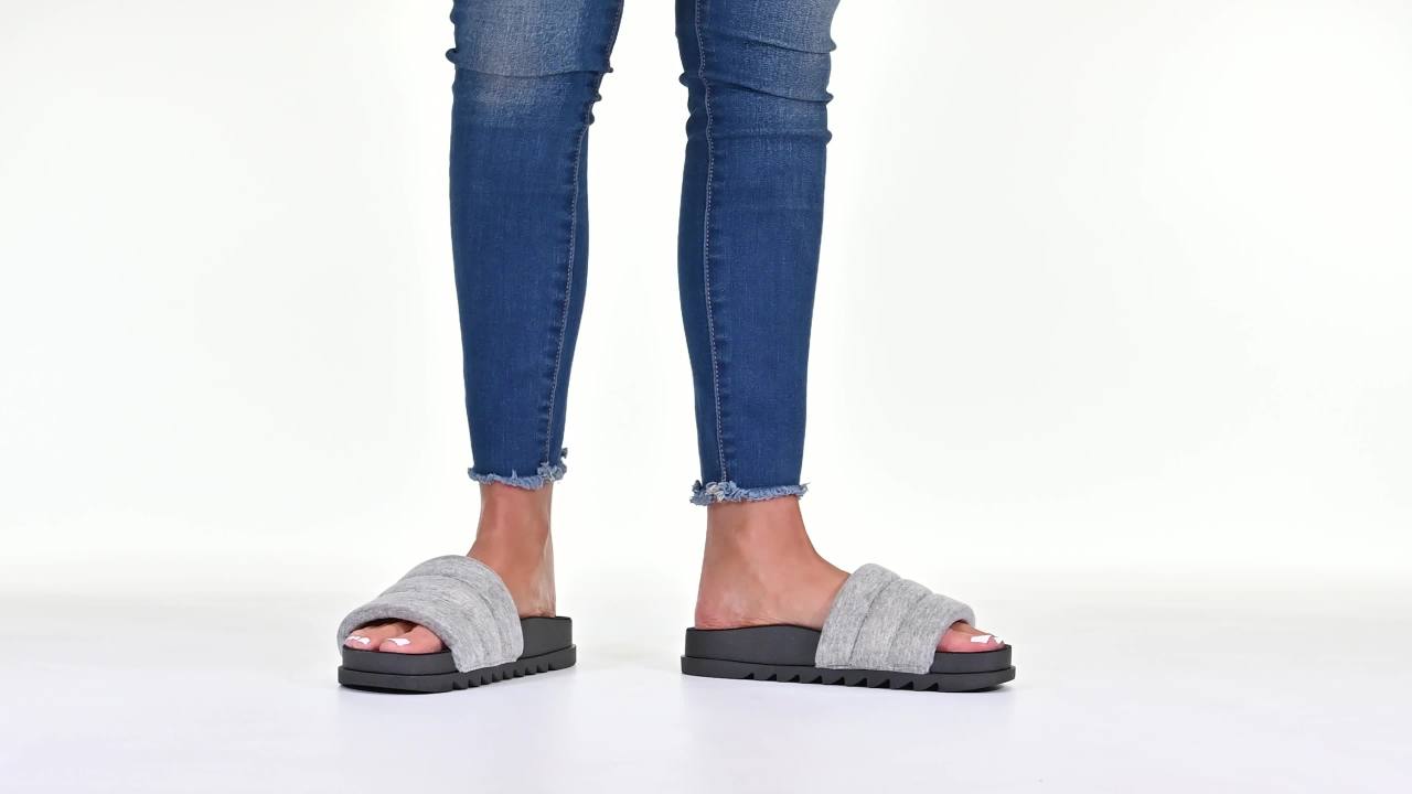 thumbnail video image 2 of Journee Womens Lazro Slide Flat Sandals, 2 of 9