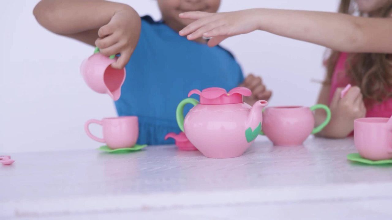 thumbnail video image 2 of Melissa & Doug Butterfly Tea Set (15 pcs) - Play Food Accessories, 2 of 10