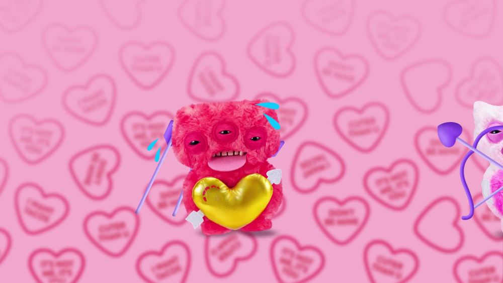 thumbnail video image 2 of Peluche ZURU Fuggler Love Fuggs S2 Rosa 23 cm, 2 of 7