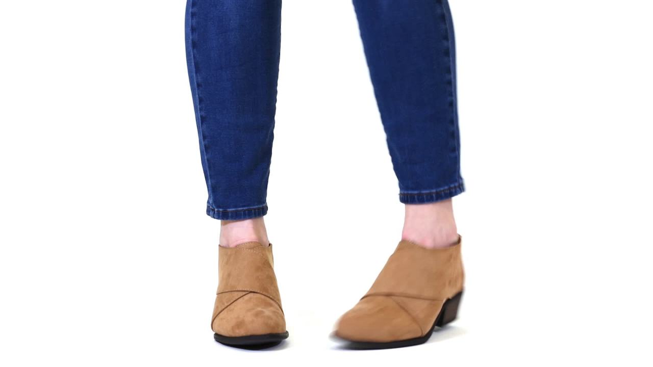 thumbnail video image 2 of Brinley Co. Women's Cross Over Faux Suede Booties, 2 of 7