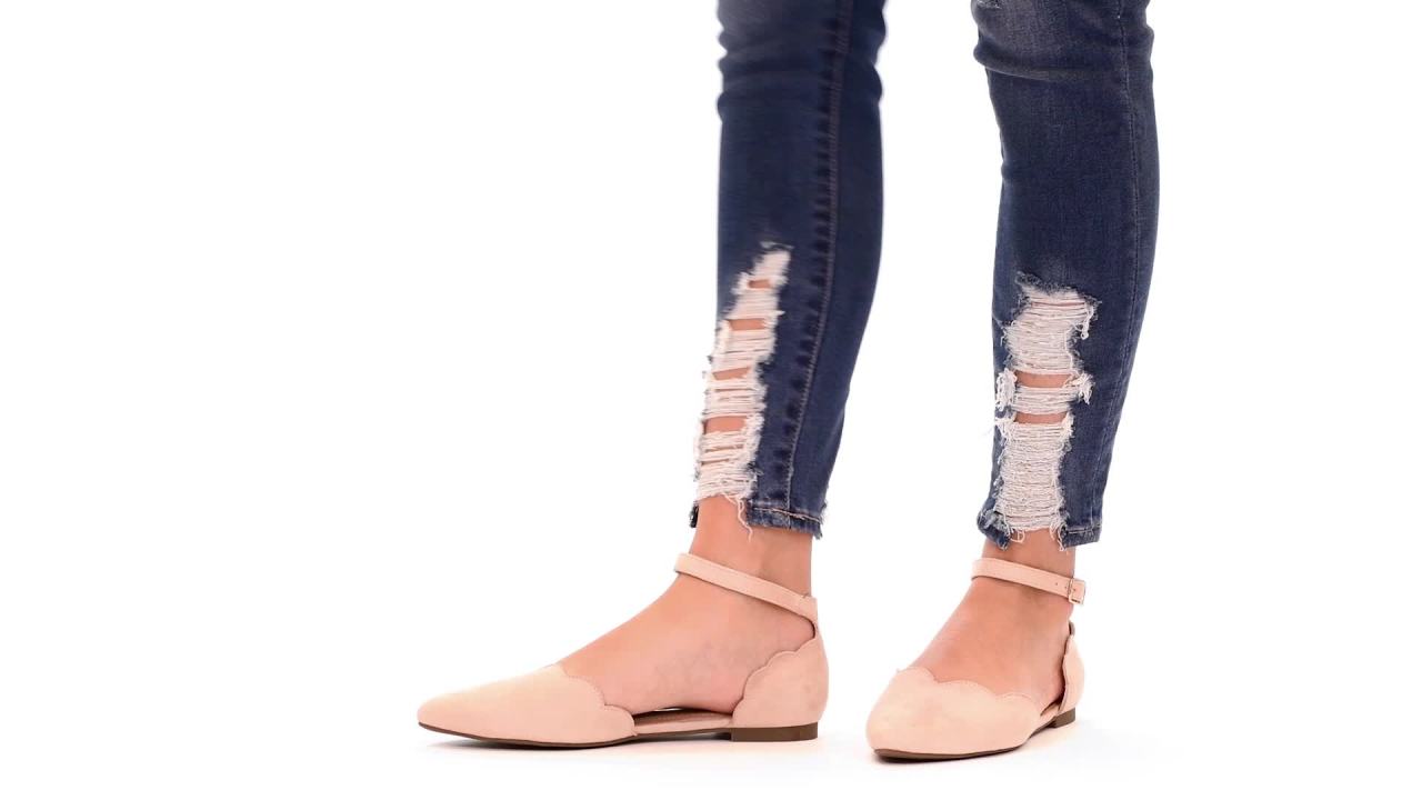 thumbnail video image 2 of Journee Womens Lana Buckle Pointed Toe Ballet Flats, Widths Available, 2 of 10