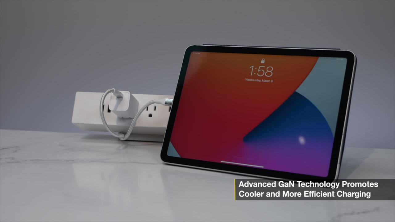 thumbnail video image 2 of Scosche SHPDC30FWT-SP Power Delivery 30W USB-C GaN Tech Fast Charging Wall Adapter w/ Folding Plugs, 2 of 8