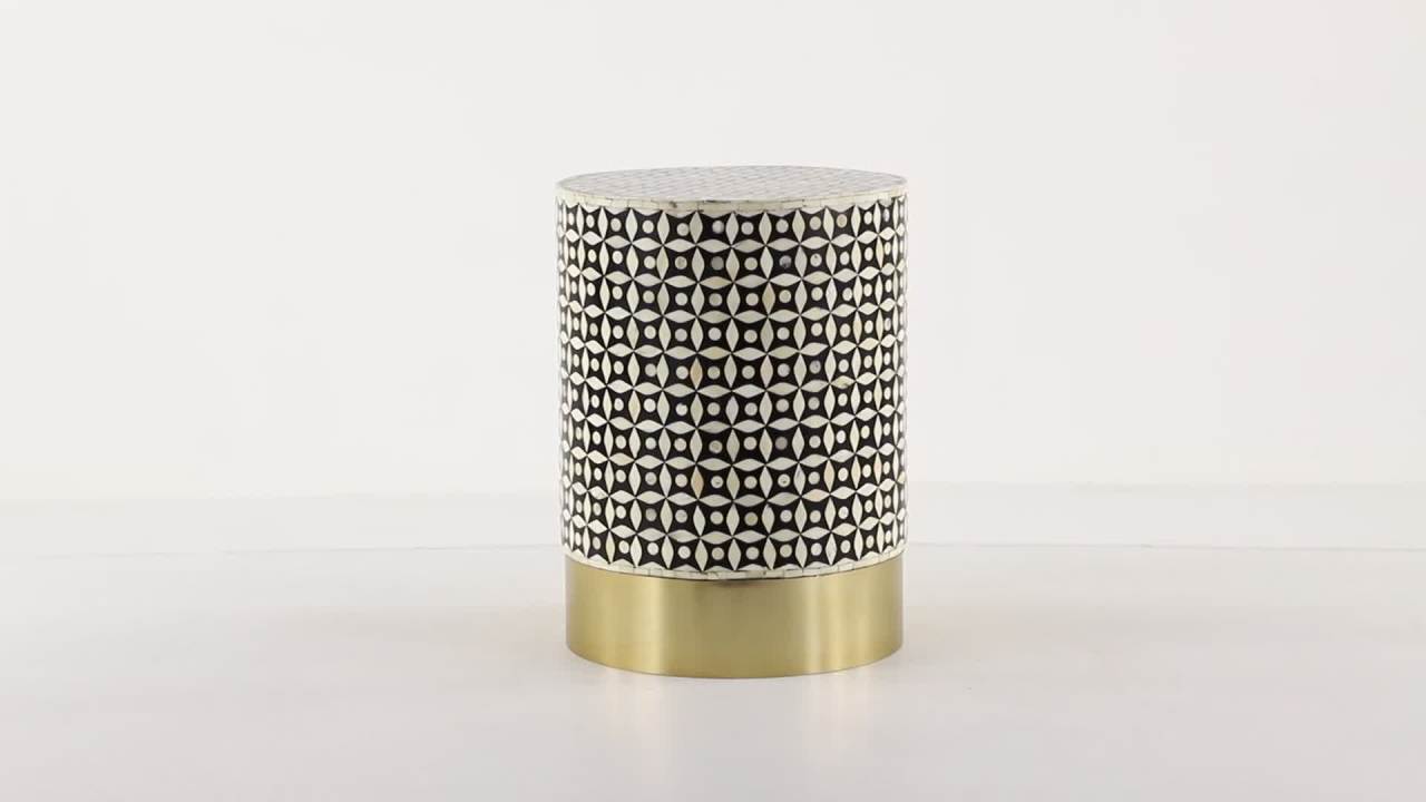 thumbnail video image 2 of DecMode 20" x 15" Gold Stainless Steel Eclectic Accent Table, 2 of 6