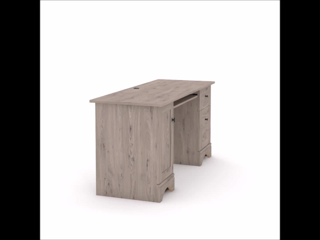 thumbnail video image 2 of Sauder Select Computer Desk, Laurel Oak Finish, 2 of 13