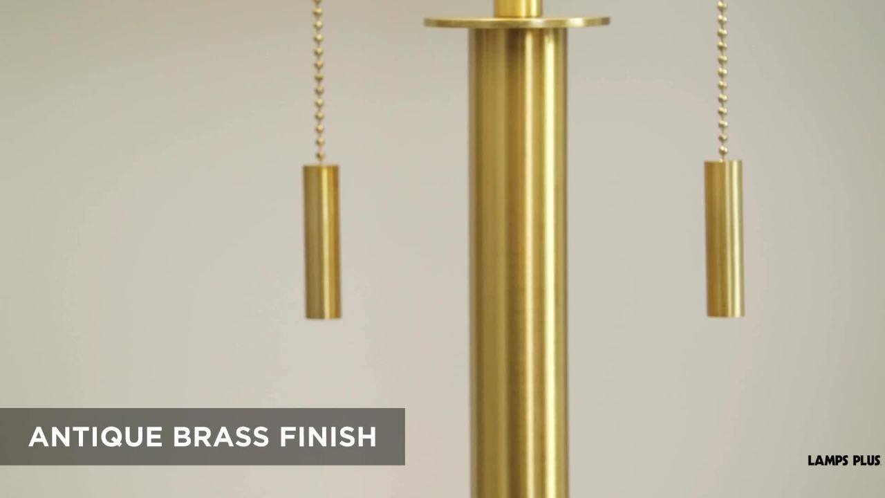 thumbnail video image 2 of Possini Euro Design Encino Modern Tripod Floor Lamp Standing 60" Tall Brass Gold Metal Off White Fabric Drum Shade for Living Room Bedroom Office Home, 2 of 9