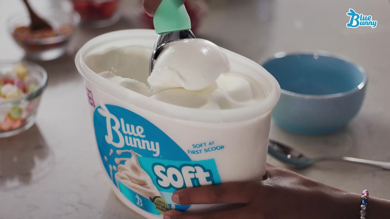 thumbnail video image 2 of Blue Bunny Soft Chocolate Frozen Dairy Dessert, 46 fl oz, 2 of 13
