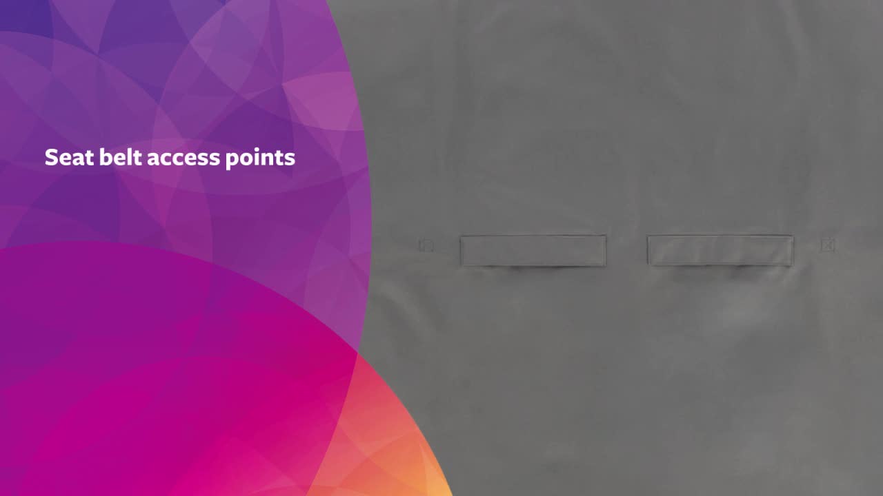 thumbnail video image 2 of TrustyPup Car Pet Bench Seat Cover Adjustable With Seatbelt Access For Pet Auto Travel, 2 of 10