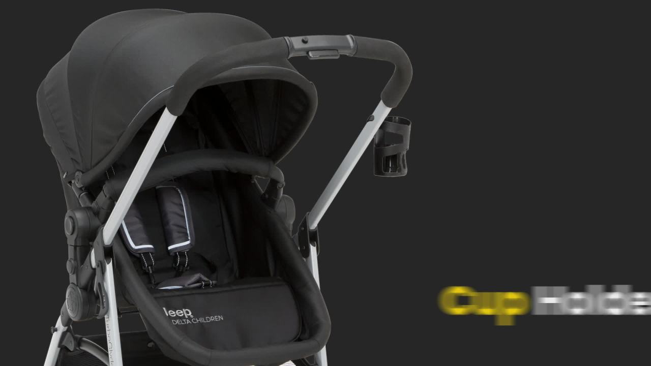 thumbnail video image 3 of Jeep TurboGlyde 3-in-1 Stroller by Delta Children, Black, 3 of 17