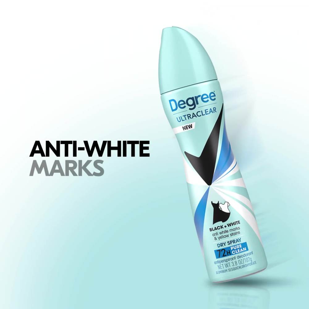 Degree UltraClear Dry Spray 72H Pure Clean Antiperspirant Deodorant 3.8