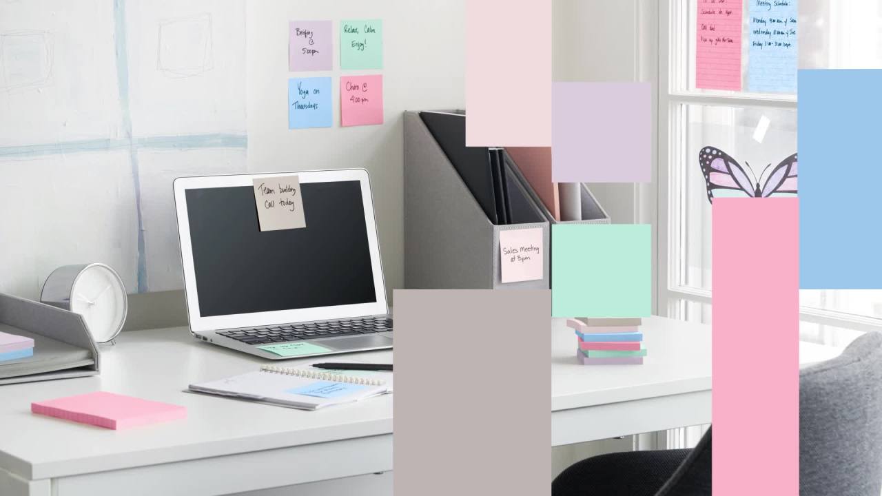 thumbnail video image 2 of Post-it Recycled Super Sticky Notes, 3 in x 3 in, Wanderlust Pastels, 24 Pads, 2 of 16