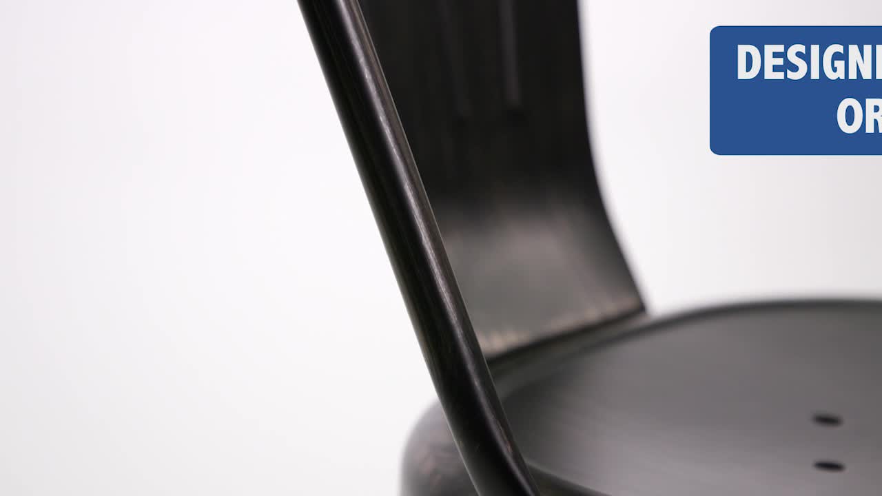 thumbnail video image 2 of Flash Furniture Perry Adult Commercial Metal Indoor/Outdoor Stackable Dining Chair, Gold/Black, 2 of 13