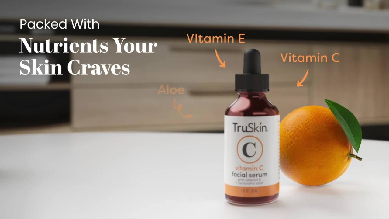 thumbnail video image 2 of TruSkin Vitamin C Facial Serum, Anti-Aging Blend for Brighter-Looking Skin with Soothing Squalane, 1 fl oz, 2 of 12