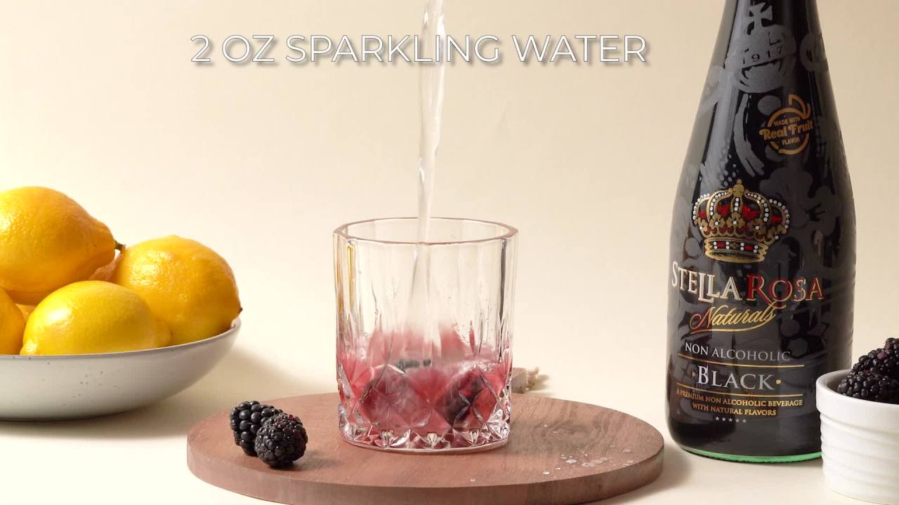 thumbnail video image 2 of Stella Rosa Naturals Black Non-Alcoholic Semi-Sweet Wine, 750ml Glass Bottle, Piedmont, Italy, Serving Size 5oz, 2 of 19