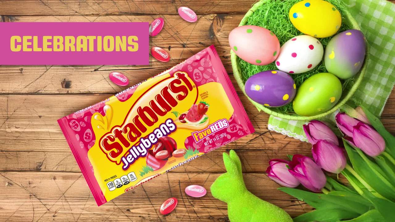 thumbnail video image 2 of Starburst FaveREDs Jelly Beans Chewy Candy - 14 oz, 2 of 13