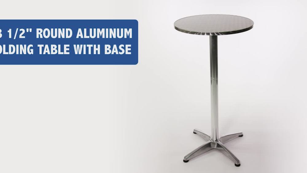 Flash Furniture 23.25" Round Aluminum IndoorOutdoor Bar Height Table