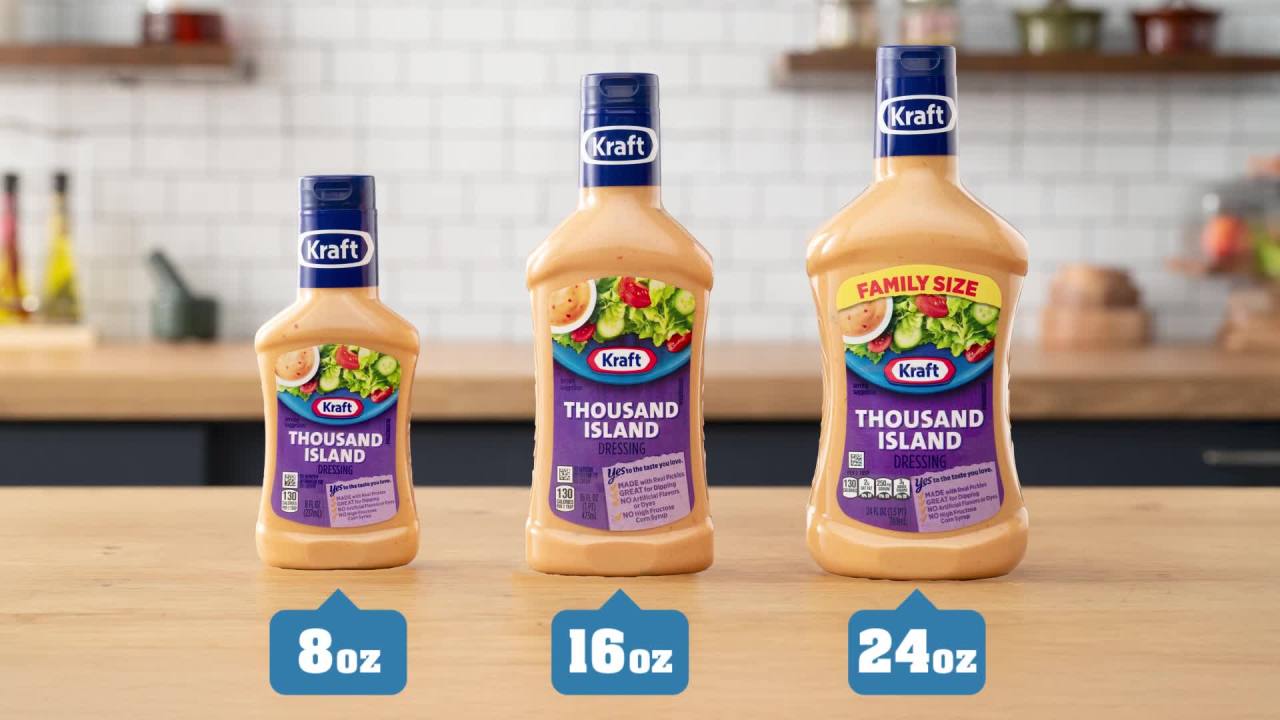 thumbnail video image 2 of Kraft Thousand Island Dressing, 8 fl oz Bottle, 2 of 15