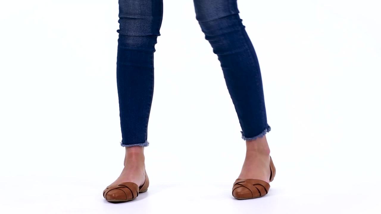 thumbnail video image 2 of Brinley Co. Womens Crisscross Heel Cuff Flat, 2 of 6