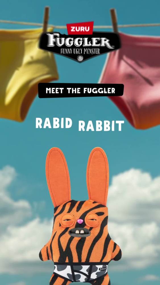 thumbnail video image 6 of New Fuggler 22cm Funny Ugly Monster Budgie Edition Rabbit multi color Soft Toy, 6 of 6