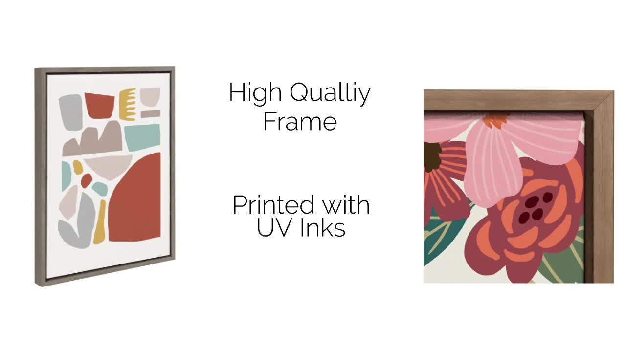 thumbnail video image 2 of Kate and Laurel Sylvie Sheep Bangs Portrait Framed Canvas Wall Art by Amy Peterson Art Studio, 18x24 Natural, Modern Farm Animal Portrait for Wall Decor, 2 of 7